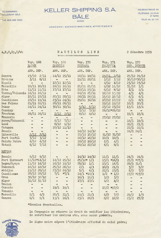 Nautilus Line Schedule
